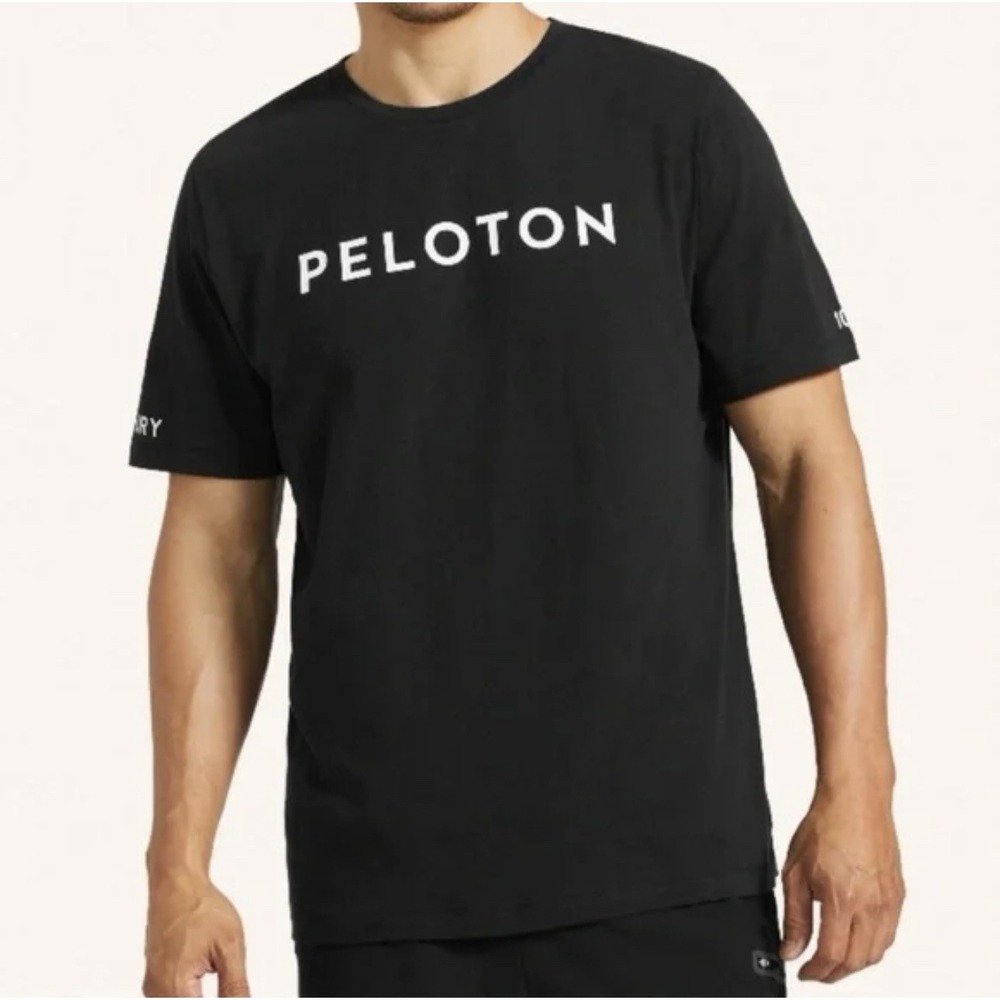Peloton Century 100 Short Sleeve Tee Black White Graphic T‎ Shirt Size L #050